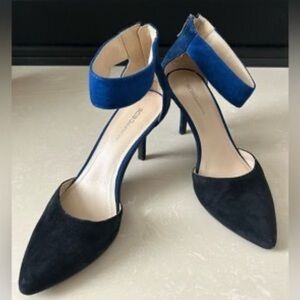 BCBGeneration Blue and Black Heels with Pointed Toe